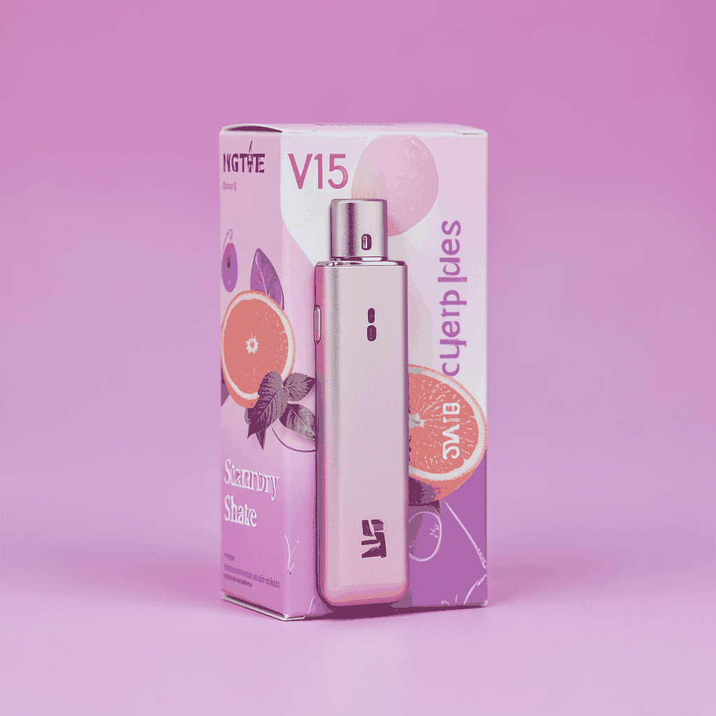 IGNITE V15 disposable vape device in Strawberry Shake flavor packaging